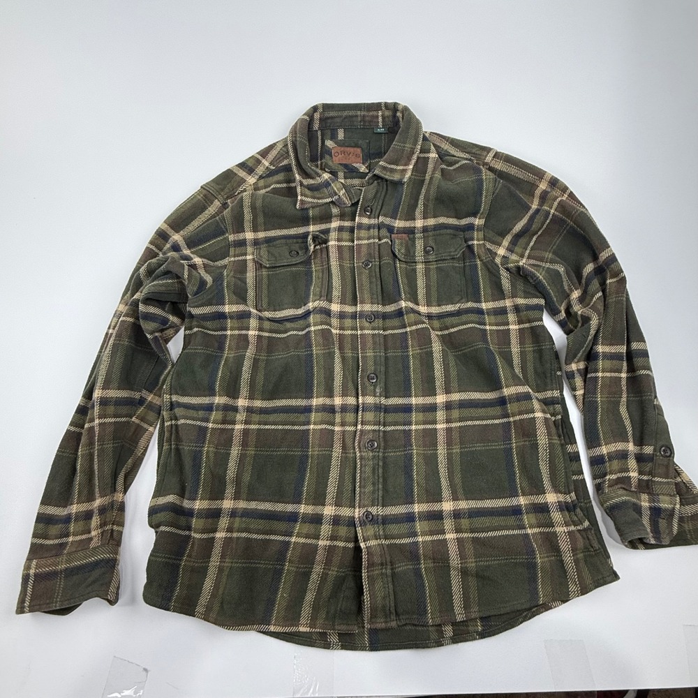 ORVIS Men's Plaid‎ Flannel Shirt XL Long Sleeve Button Up